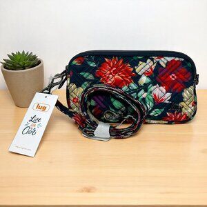 Lug Coupe XL Convertible Crossbody Bag Floral Print Navy & Multicolor Polyester